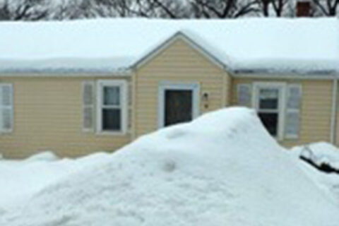 The house covered with full of snowfall at Wisconsin, United States