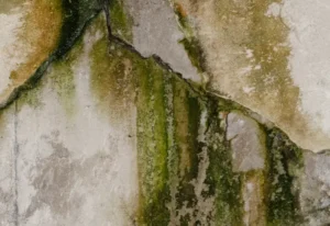 Mold growth on the wall of a Milwaukee, WI area basement