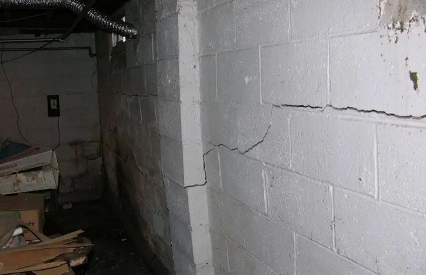 Cracked and bowing walls due to water damage in Eagle, WI